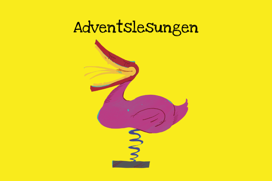 Graphik mit einer Spielzeug-Ente, deren Kopf ein Buch ist